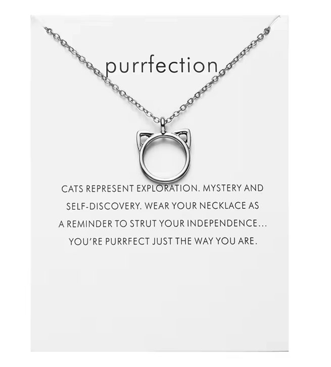 Cat head necklace clearance