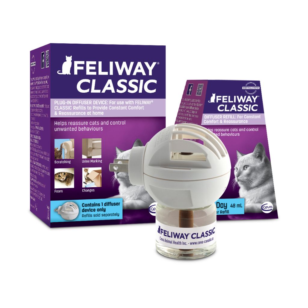 Feliway Classic 30 Day Starter Kit Plug-In Diffuser & Refill for Cats, 48  ml.