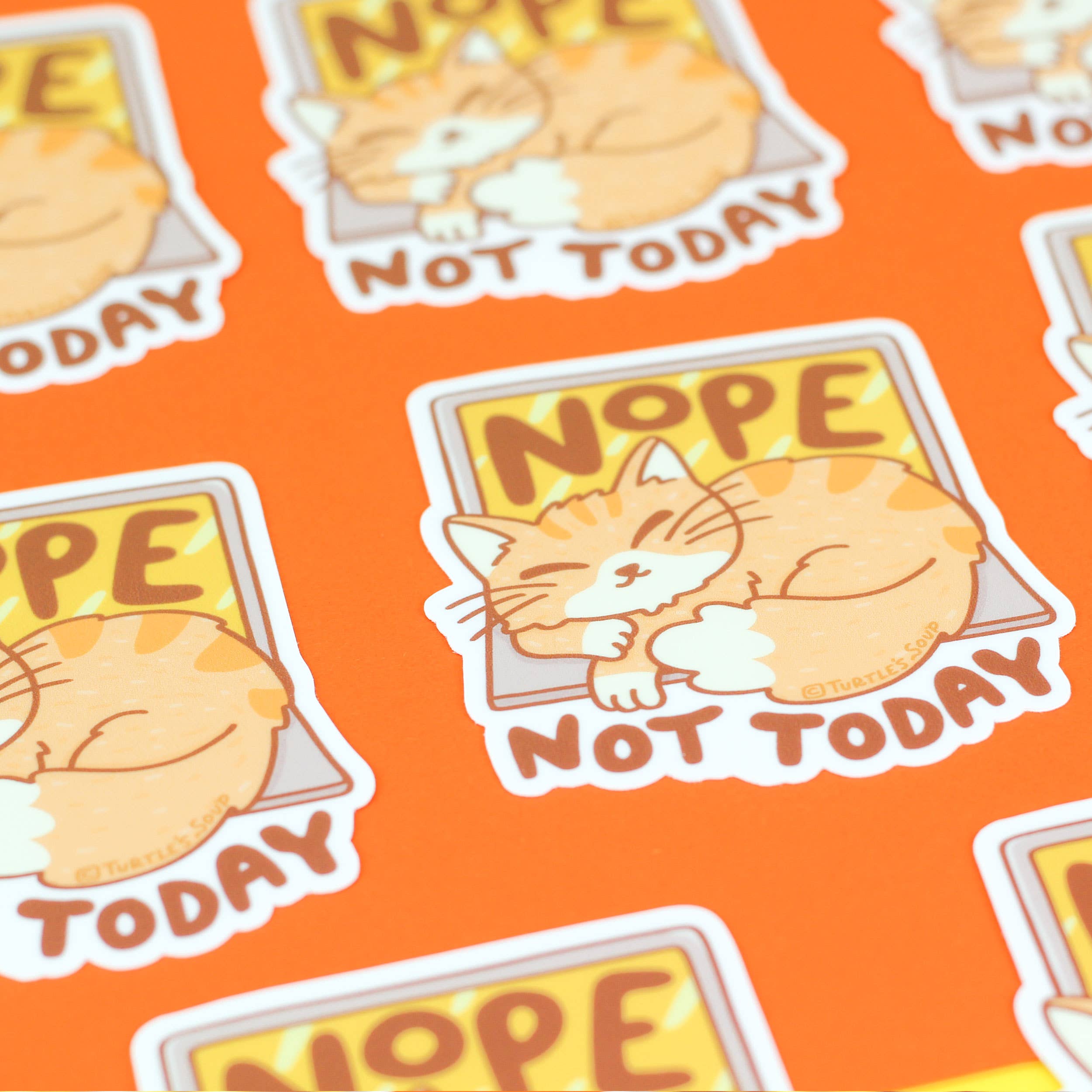Nope Not Today Kitty Cat Vinyl Sticker