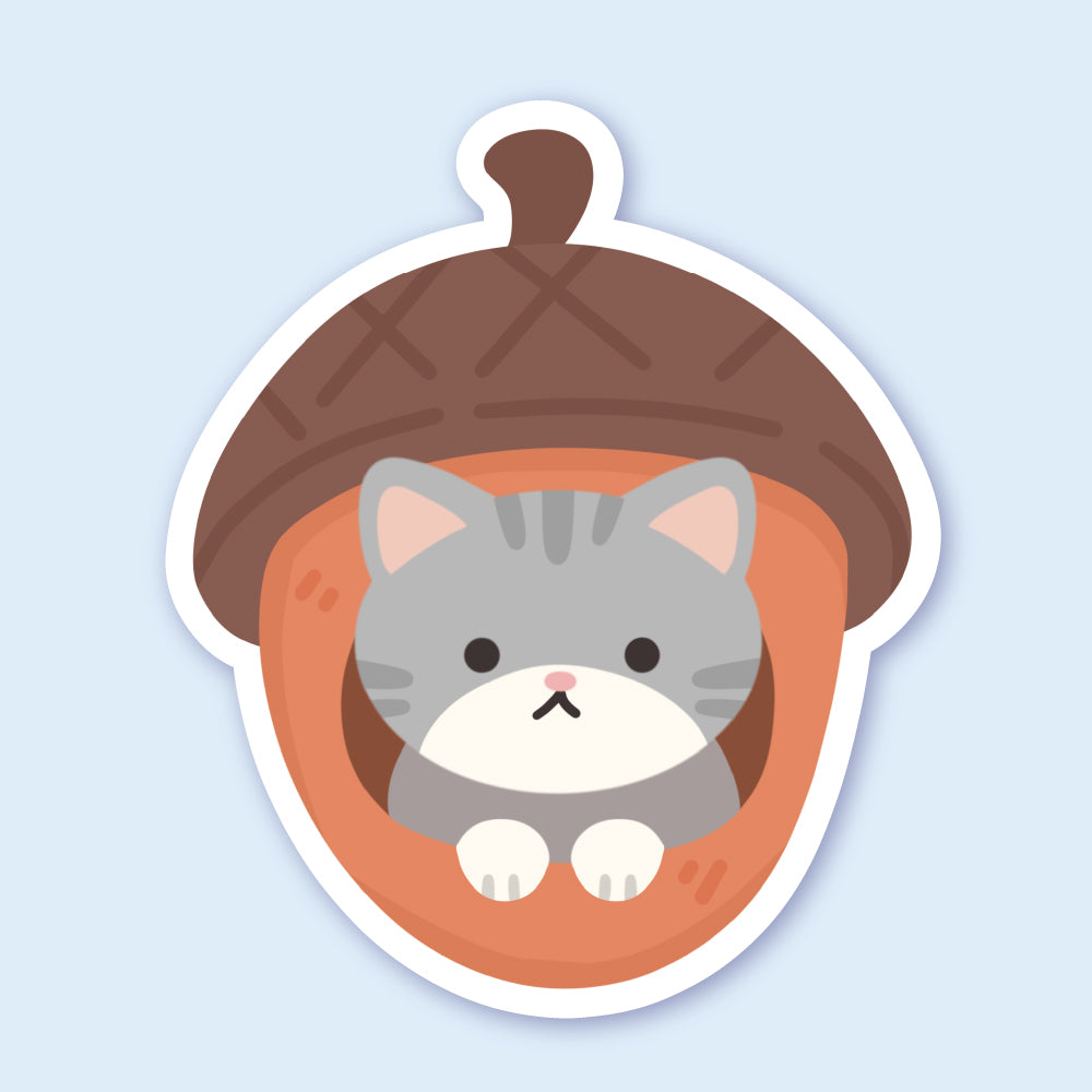 Acorn Cat Sticker