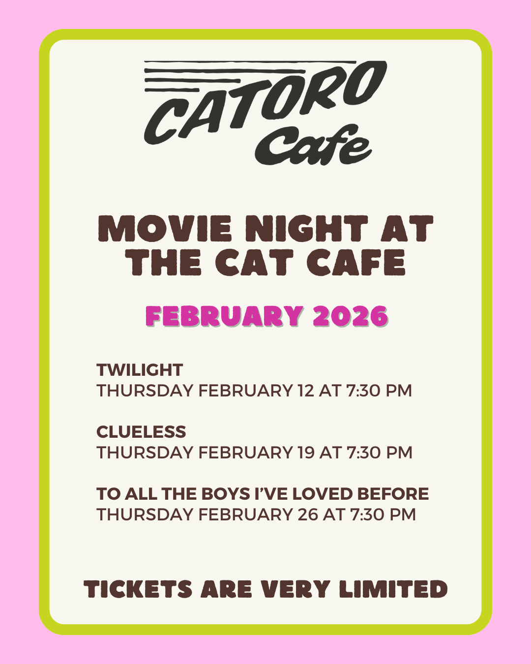 Catoro Movie Nights - February 2026