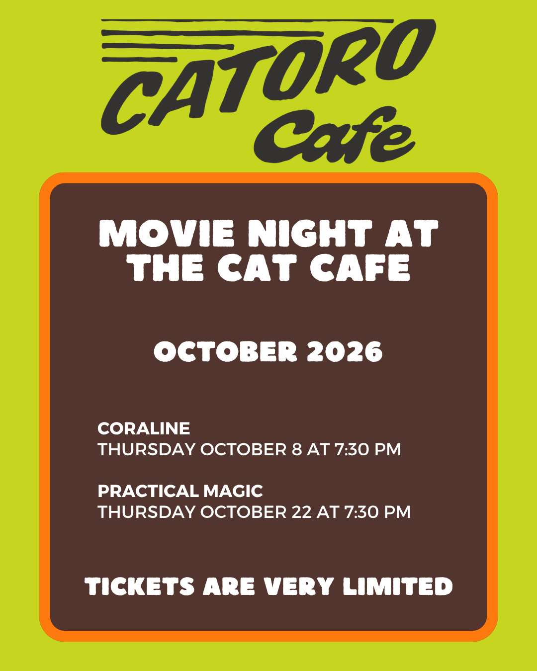 Catoro Movie Nights - October 2026