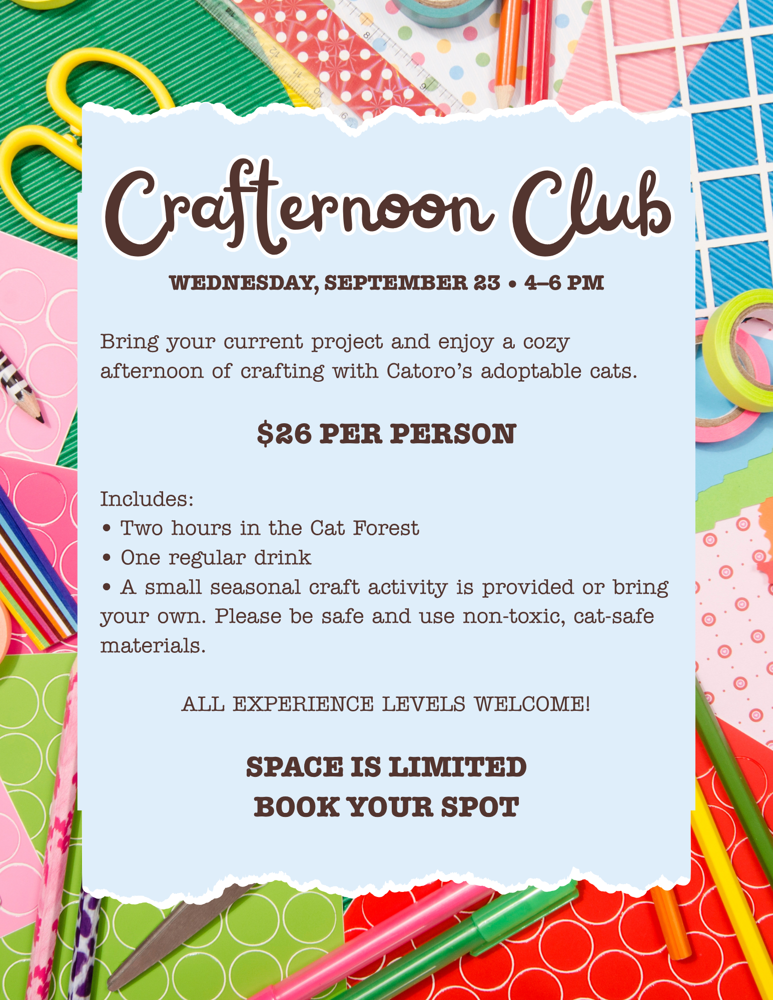 Crafternoon Club - September 23, 2026
