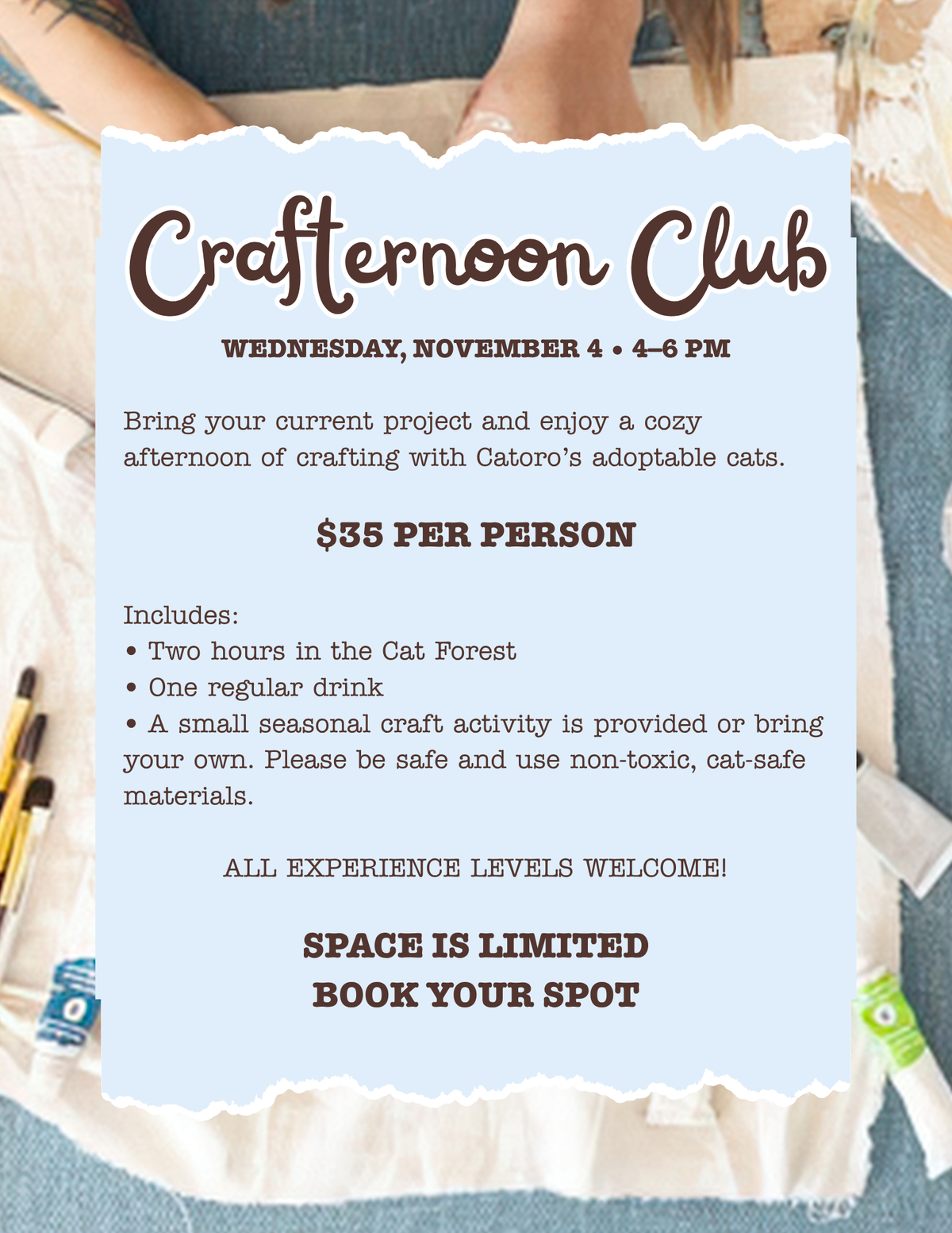 Crafternoon Club - November 4, 2026