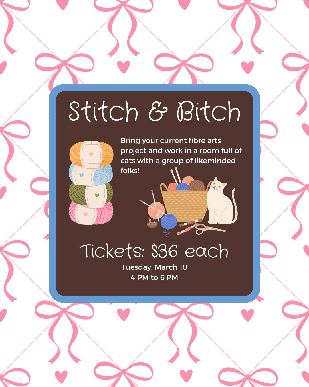 Stitch & Bitch Night on Tuesday March 10