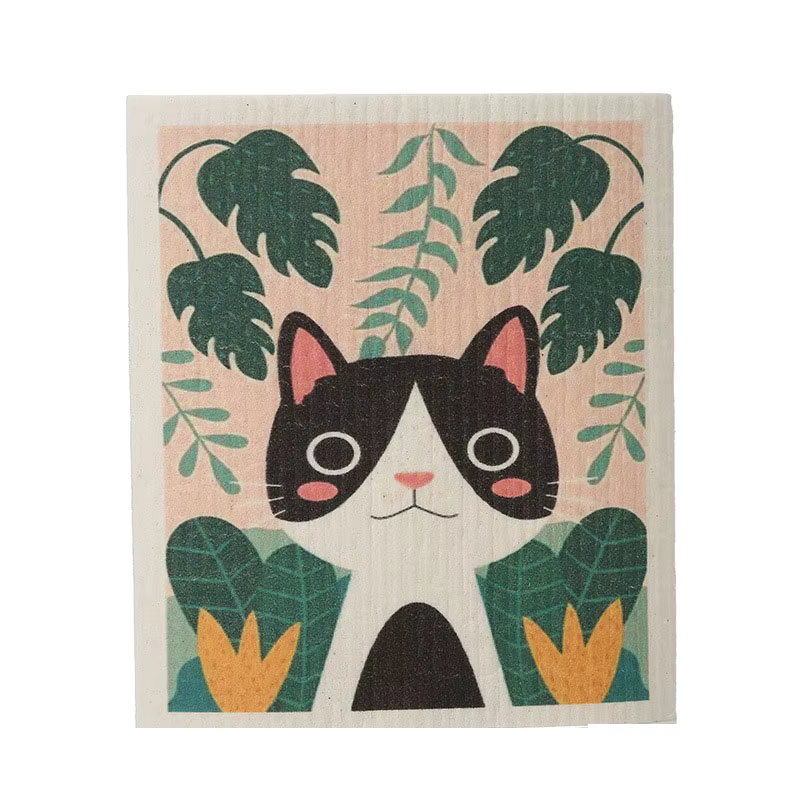 Jungle Cat Swedish Dish Cloth