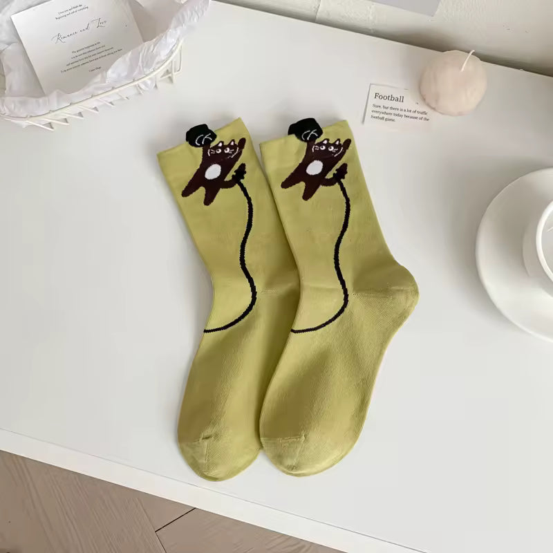 Green Cat Socks