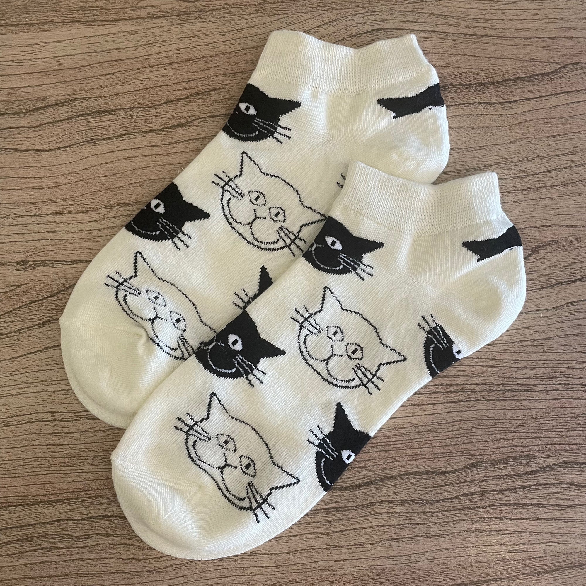 Black & White Cat Socks