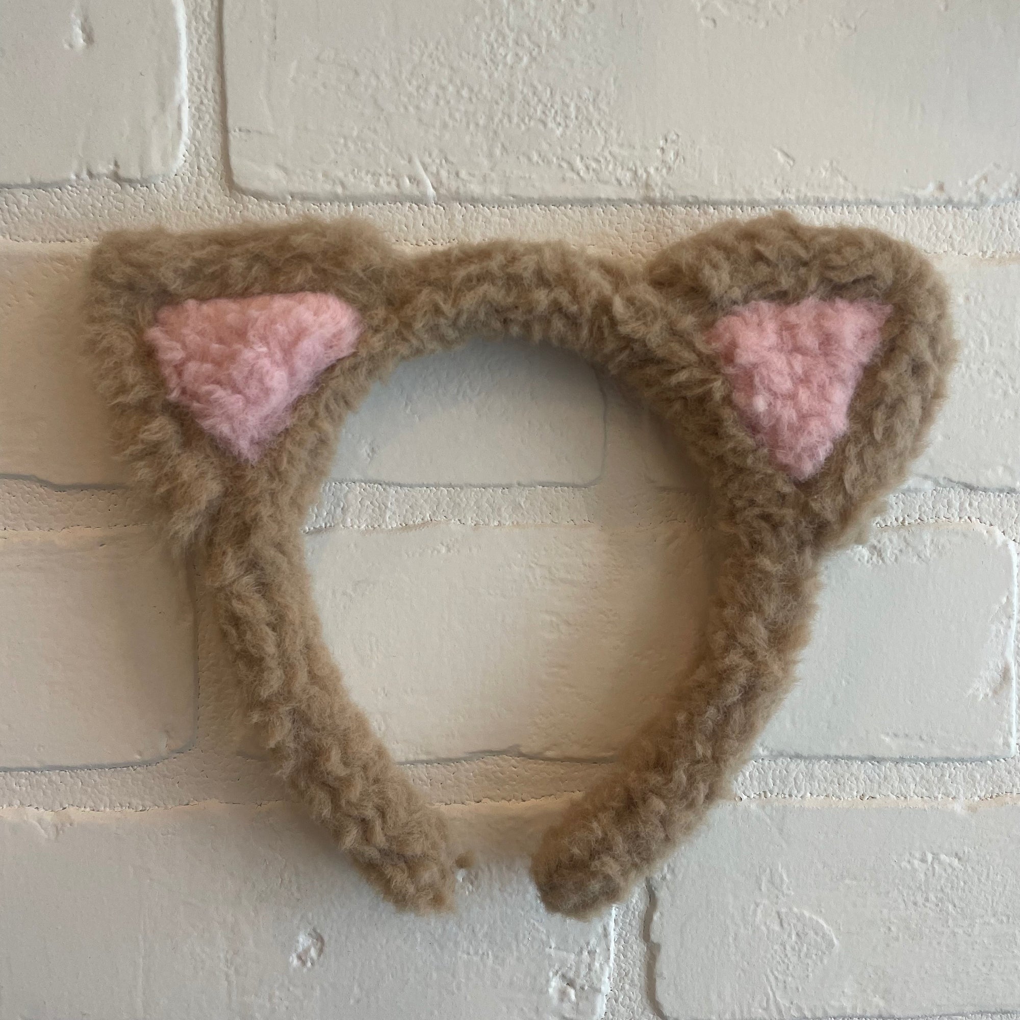 Plush Cat Ears Headband - Coffee