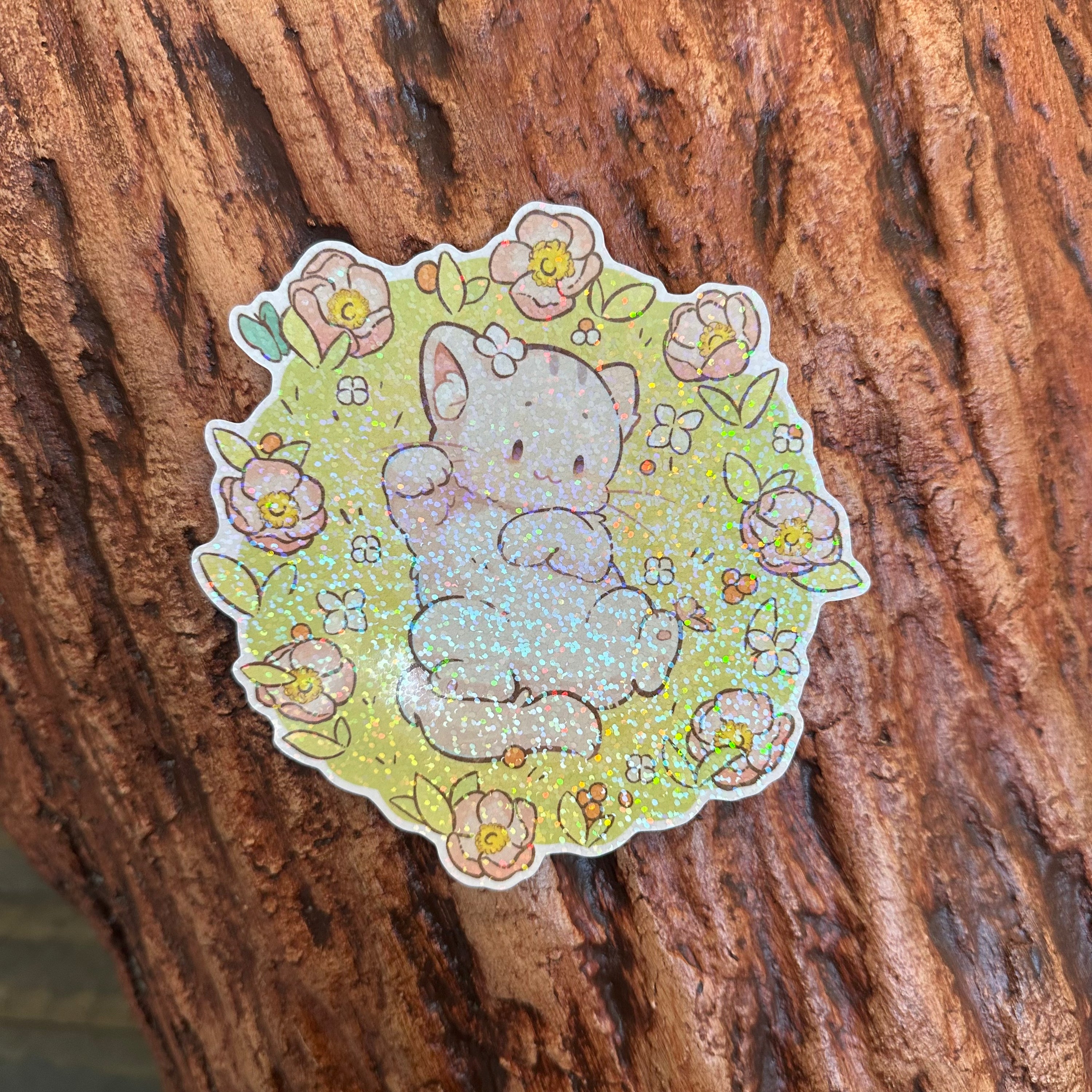 Catoro Cafe Meadow Cat Holo Sticker