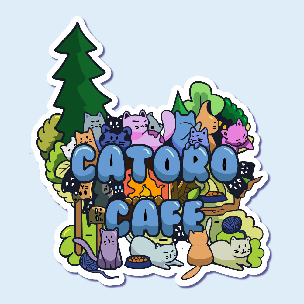 Catoro Cafe Forest Cats Sticker