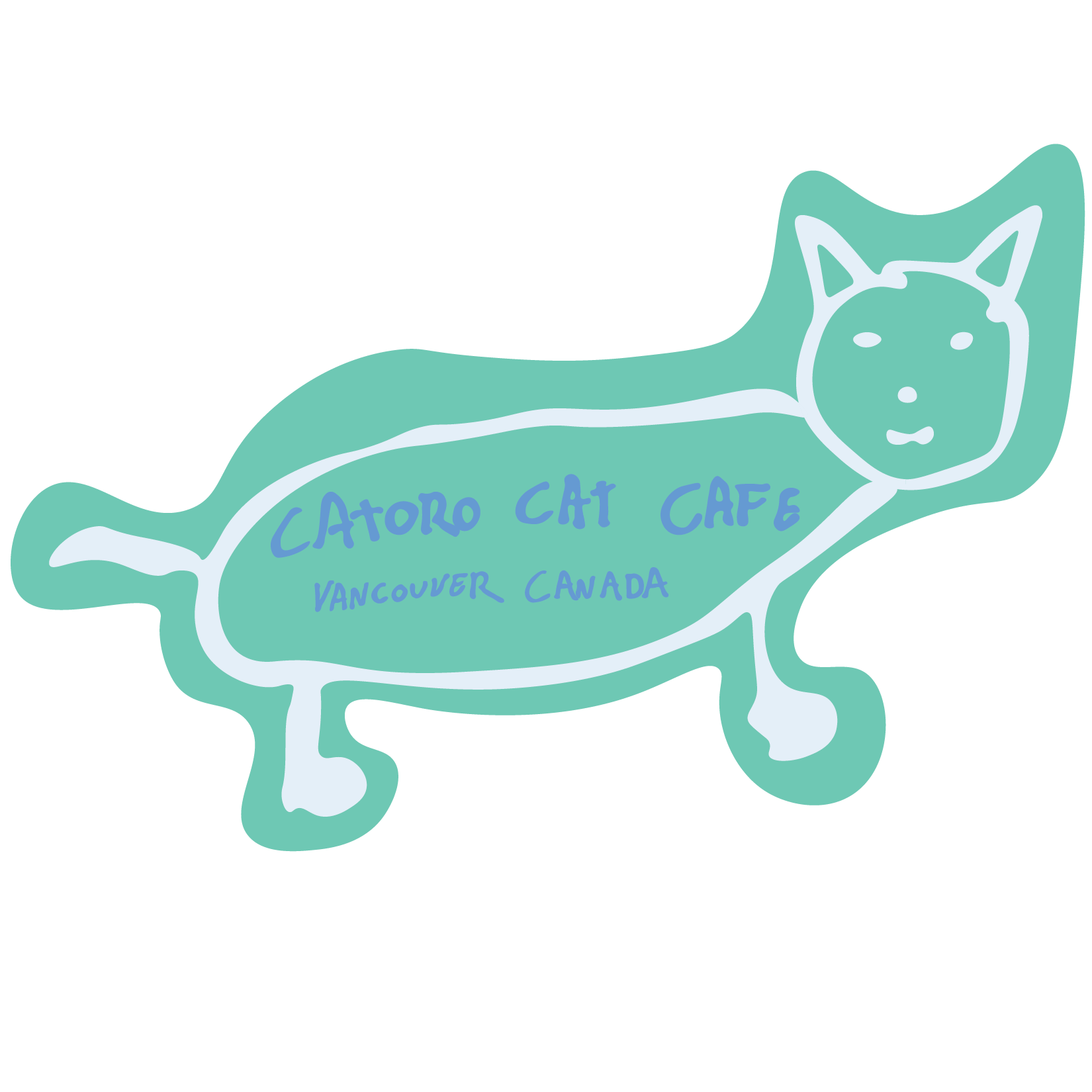 Catoro Cafe Stick Figure Cat Sticker