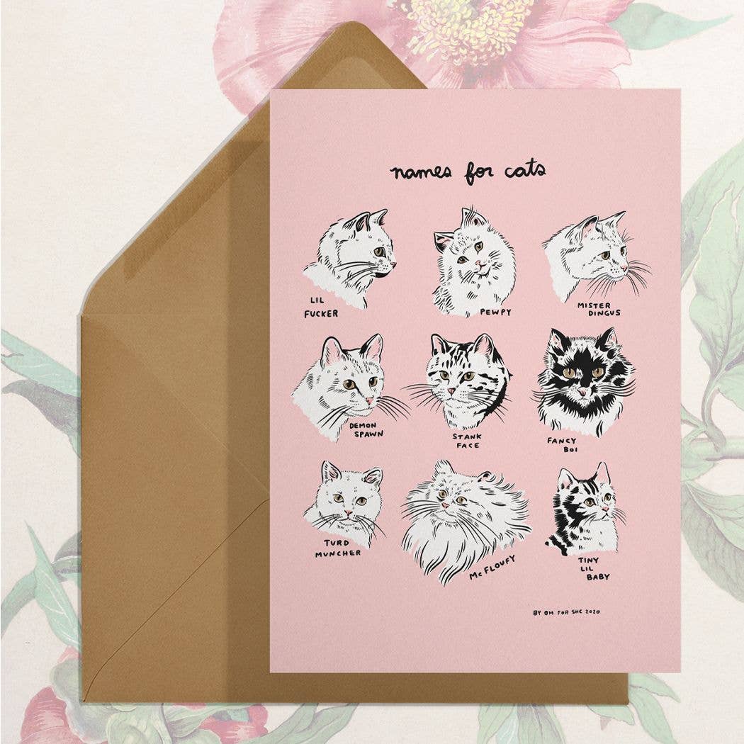 Names for Cats Greeting Card from Stay Home Club