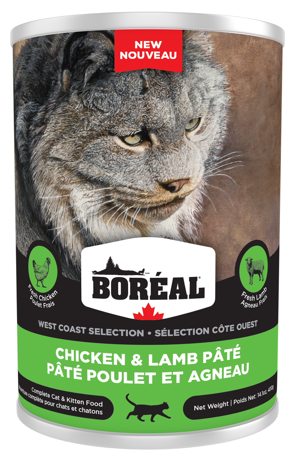 BOREAL West Coast Cat - Chicken & Lamb Pate 400g