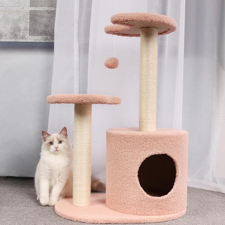Sisal Cat Climbing Tree (Pink) - Catoro Pets