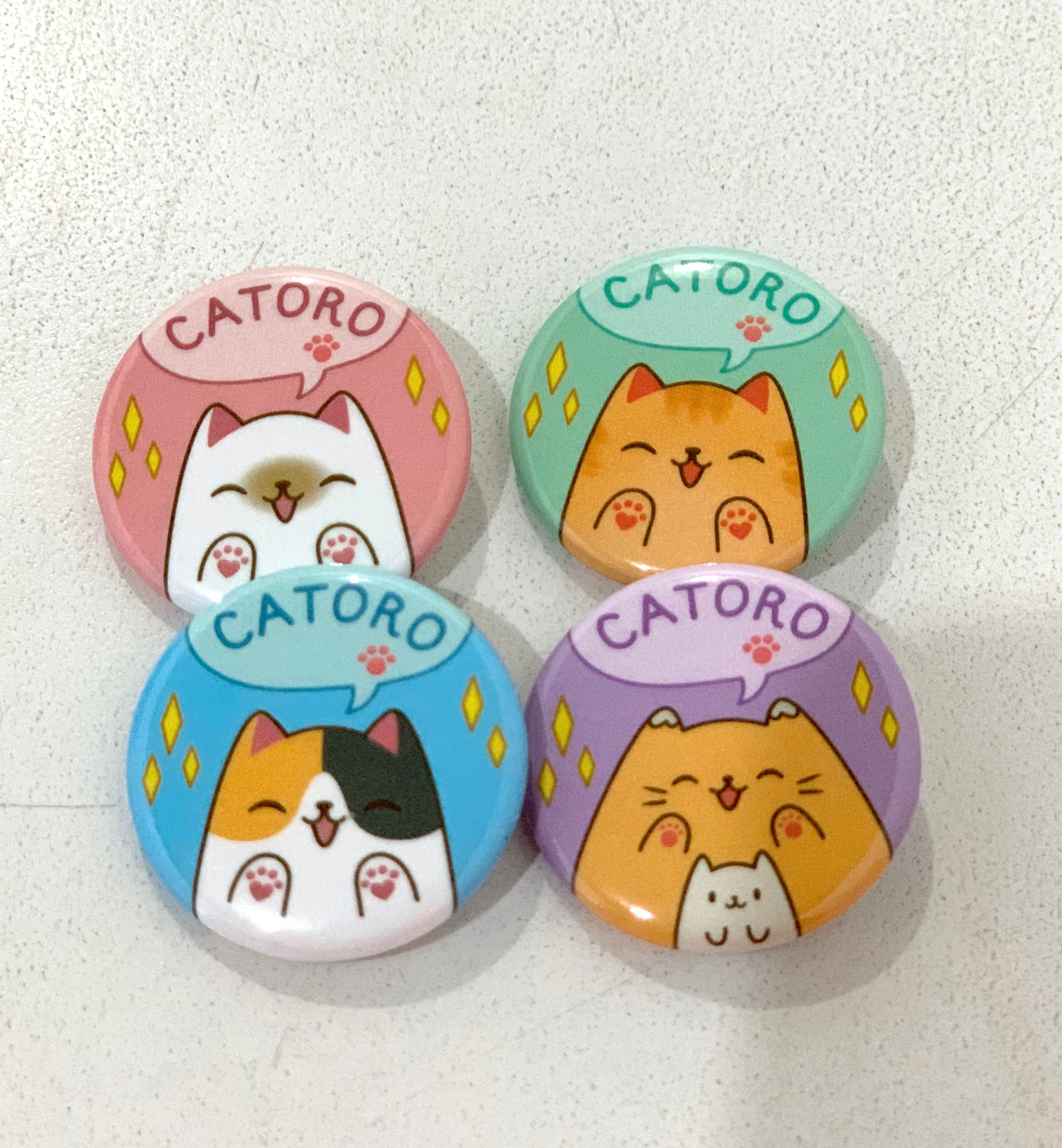 Catoro Button Pins - by Megchan Doodles - Catoro
