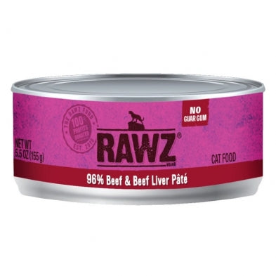 RAWZ Cat 96% Beef & Beef Liver 24/156g - Catoro Pets