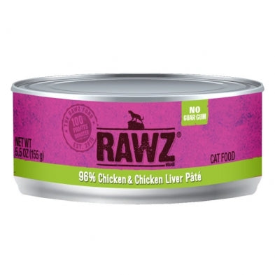 RAWZ Cat 96% Chicken & Chicken Liver 24/156g - Catoro Pets