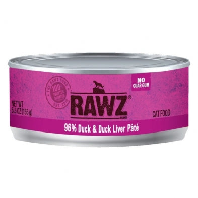 RAWZ Cat 96% Duck & Duck Liver Pate 156g - Single Can
